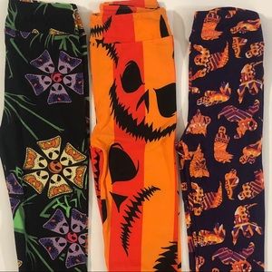 LuLaRoe Kids L/XL Halloween & NBC Leggings Bundle